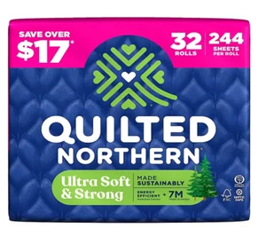 Gestepptes Northern Ultra Soft & Strong 2-lagiges Toilettenpapier 32 Rollen, 244 Blatt/Rolle - Bild 1 von 1
