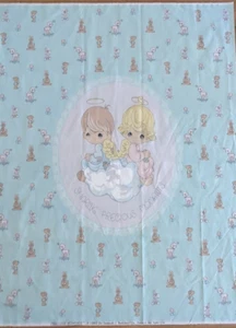 Vintage 1985 Precious Moments Cotton Blend Fabric Sew Quilt Craft Panel 35"x44" - Picture 1 of 3