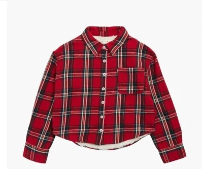 Camisa Top de Franela Forrada Sherpa Manga Larga Levi's Niñas Grande a Cuadros Grande $60 Foto 1 de 4