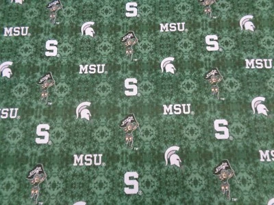 DISEÑO ESPARTANOS UNIVERSIDAD ESTATAL DE MICHIGAN NUEVO 1 REMAN 100% FRANELA 29" Foto 1 de 4