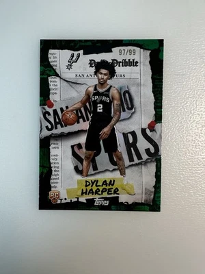 Dylan Harper 2025 Topps Basketball Rookie Daily Dribble Green Foil RC /99 Ssp - Image 1 of 2