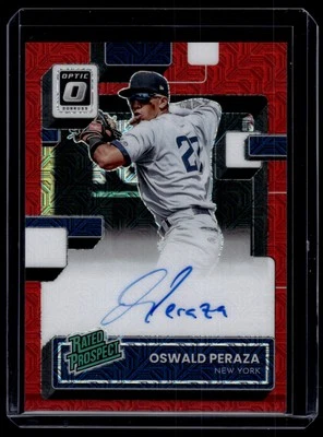 Oswald Peraza 2022 Donruss Optic Rated Prospect Red Mojo Auto Card /99 #RPS-OP - Image 1 of 2