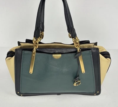 Coach цвет блока кожи мечтатель 2-сторонняя сумка гладкая кожа бирюзовый соломенный синий - Изображение 1 из 4