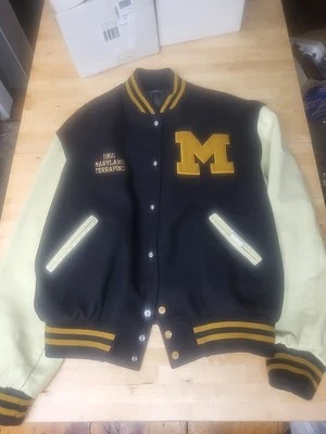 Vintage/ Black Letterman's Jacket Size XXL Wool Leather MARYLAND TERRAPINS NICE - Image 1 of 4