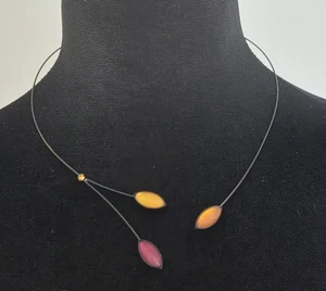Kristina Collection Schmuck Rot & Bernstein Böhmische Glasblätter Erinnerungsdraht - Bild 1 von 8