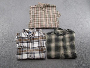 Lote de 3 camisas de franela con botones a cuadros para hombre marcas mixtas estilos talla XL - Imagen 1 de 11