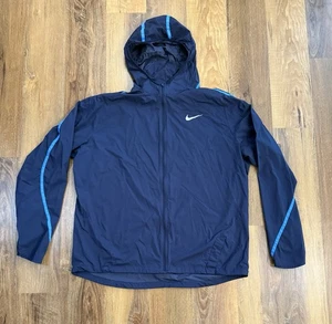 Nike Men’s XL Impossibly Light Hooded Windbreaker Jacket Navy Blue 717764-451 - Picture 1 of 13