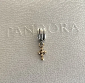 Pandora Charm Dangle Bicolor 925 Silber Kreuz Gold Sehr Guter Zustand NP119€ - Bild 1 von 2