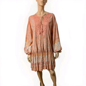 Vestido JAASE De Gran Tamaño Calce Relajado M Manga Globo Boho Bohemio Playa Mini Usado en Excelente Condición - Imagen 1 de 10