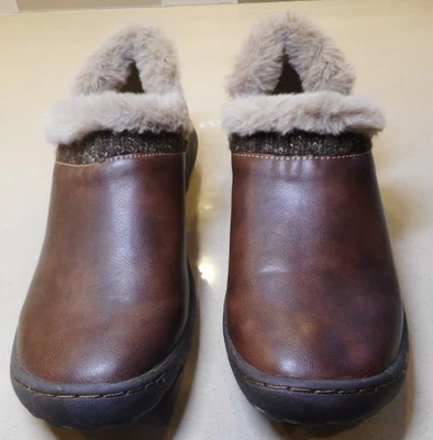 JBU Womens 10 Jade Shoes Brown Leather & Faux Fur w/ Memory Foam EUC - Image 1 of 4