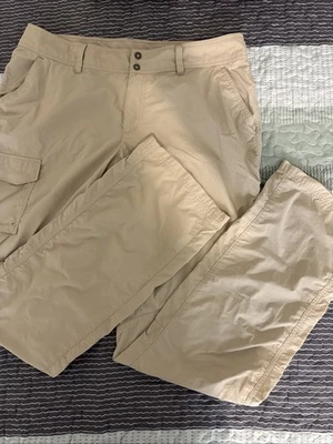 Columbia Silver Ridge 可转换全色调女式卡其色远足裤 14 长 — 第 1/4 张图片