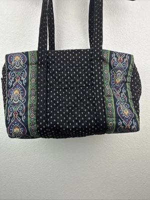 Vintage Vera Bradley Retired Classic Black Pattern Tote Shoulder Bag 15" x 8" - Image 1 of 4