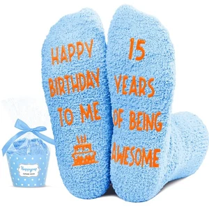 15th Birthday Gift Socks, Teens Age 15, Boys Girls, Funny Present Ideas, Novelty - Picture 1 of 7