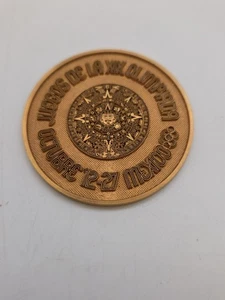 1968 MEXICO SUMMER OLYMPICS BRONZE COMMEMORATIVE MEDAL - Picture 1 of 7
