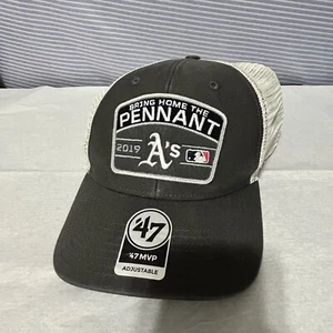 '47 Oakland A's MLB Bring Home The Pennant Adjustable Mesh Gray Baseball Hat - Picture 1 of 8