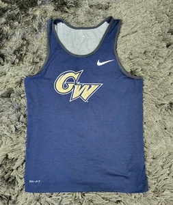 Nike Dri-Fit George Washington University Tank Top S Blue Colonials Swoosh Logo - Picture 1 of 14