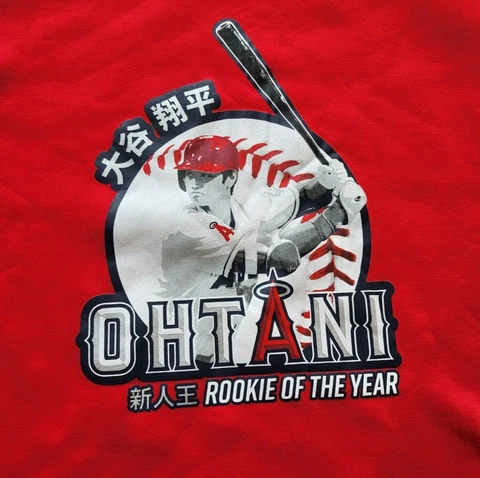Shohei Ohtani Rookie of the Year Sweater Los Angeles Angels Mens Sz XL Mint Cover