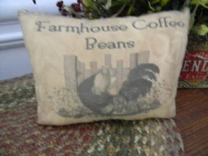 Bowl Filler Pillow FARMHOUSE COFFEE BEANS Rooster Design Country Farmhouse  - Picture 1 of 3