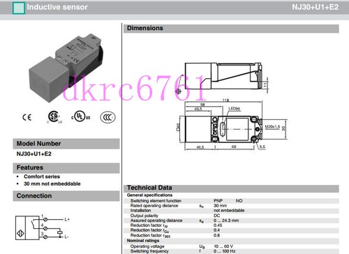 Sensore Di Prossimità Pepperl+Fuchs NJ30+U1+E2 – Nuovo