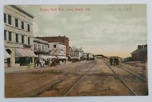 Vintage Railroad Postcard: Ocean Park Ave., Long Beach, California 1907 - Picture 1 of 3