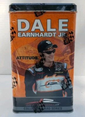 2004 Press Pass Dale Earnhardt Jr Attitude Collector Card Series Orange Tin New - Image 1 of 3