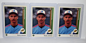 Lot Of 3 three 1989 Upper Deck #25 MLB Randy Johnson Rookie Card Expos NM/MINT