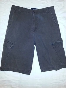 VANS Youth Kids CARGO SHORTS BROWN SIZE 16 SKULL on BACK EUC - Picture 1 of 4