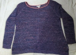 John Paul Richard open knit sweater Size XL Blue pink heather mesh top - Picture 1 of 8