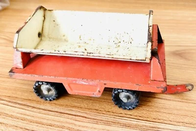 Vintage Structo 1950s Side Dump Pressed Steel 6.25” Old Large Toy Trailer Wagon - Image 1 of 4
