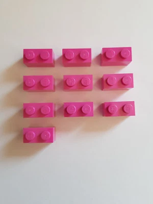 Lego 10 x 3004 Básico Piedra 1 x 2 Oscuro Rosa 4621545 (#BC04) Dark Rosa - Imagen 1 de 3
