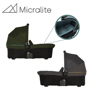 Silver Cross Micralite Carrycot For TwoFold SmartFold Pram - Carbon - Evergreen - Picture 1 of 9