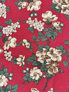 1 yd FOLK ART CHRISTMAS IV FABRIC ROBYN PANDOLPH Moda Red Tan Floral Vtg OOP - Picture 1 of 7