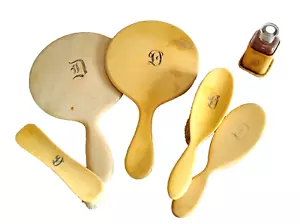 Antico set comò in celluloide, primi anni '900, 1920, iniziale D - Foto 1 di 3