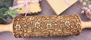 Paisley Embossed Patterned Springerle Rolling Pin Roller for Dough Mold Cookies - Picture 1 of 16