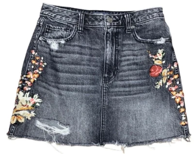 Falda Abercrombie & Fitch Mujer 6 Mini Micro Denim Corte Hada Caprichos Gótico Foto 1 de 4