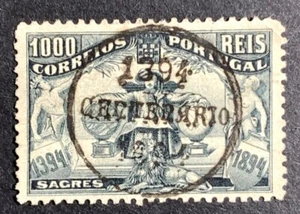 Portugal #109. 1894 1000r Henry The Navigator. USED/VF. SON Cancel. - Picture 1 of 2