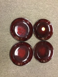Vintage Arcoroc France Ruby Red Glass Salad Plates Set of 4 * 7 1/2" - Picture 1 of 3