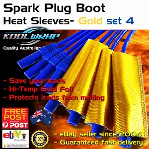 Nuevo ESCUDO TÉRMICO Botas Manga Traje Bujía Botas Oro 20mm ID Set 4 x 90° - Imagen 1 de 4