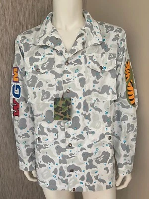 A BATHING APE BAPE SPACE CAMO SHARK M-65 JACKET SIZE L BNWT - Image 1 of 4