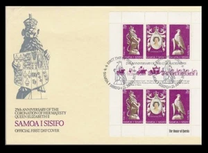 095. SAMOA 1978 STAMP S/S CORONATION OF H.M. QUEEN ELIZABETH II FDC - Picture 1 of 1