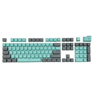 Cyan Gray Double Shot PBT Keycaps 106 OEM Shine Through for Cherry MX Keyboards - Picture 1 of 9