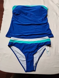 Sz XL Beachsissi Womens Bandeau Swimsuit Strapless Swimwear Bathing Suit Bikini - Picture 1 of 2