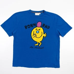 Born Bad Mr Mischief Adult Mens Large Blue T-Shirt - Picture 1 of 5