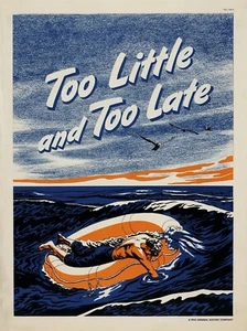 TOO LITTLE AND TOO LATE World War 2 Giclee Fine Art Poster Reproduction 18x24 - Picture 1 of 3