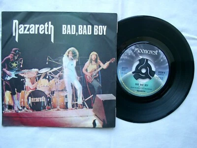 NAZARETH - Bad Bad Boy 7" - MOON 9 - 1973 UK - Rarer misprint issue - Image 1 of 2