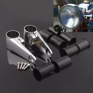 35/39/41 mm Soporte de montaje de faros de motocicleta Horquilla Oreja Cromo Café Racer Personalizado - Imagen 1 de 12