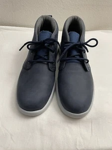 UGG Boy's Canoe Waterproof Leather Mid-Top Sneackers Shoes Indigo Blue Size 3 - Picture 1 of 8