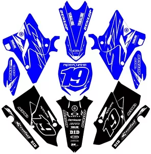 Graphics for Yamaha YZ125 YZ250 YZ 125 250 2015-2020 Blue Black White Decals - Foto 1 di 1