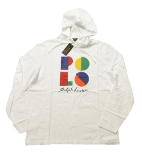 Polo Ralph Lauren Men's White Logo Graphic Print Hooded T-Shirt - Picture 1 of 4