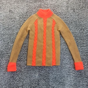 Joe Fresh Women LambsWool Sweater XSmall Brown Orange Pullover Knit Crew Neck - Picture 1 of 11